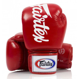 Fairtex BGV19 Tight Fit Boxhandskar i läder Röd