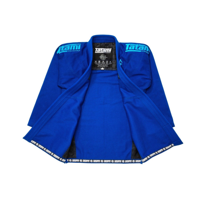 Tatami Estilo Black Label Gi sininen – avoin takki ja sisäpuoli