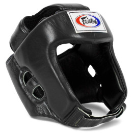 Fairtex HG9 Headguards - Black - Genuine Leather