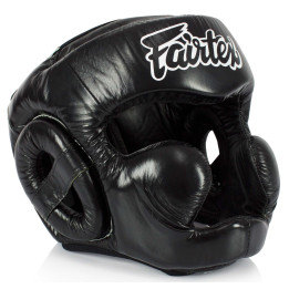 Fairtex HG13 Nyrkkeilykypärä - Musta | Aito Nahka Pääsuojat