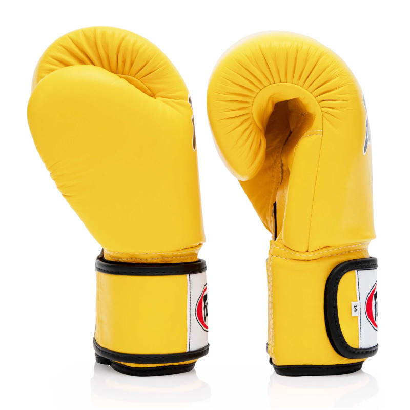 Fairtex BGV8 nyrkkeilyhanskat aitoa nahkaa - Keltainen