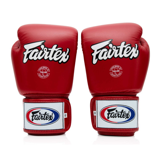 Fairtex BGV8 nyrkkeilyhanskat nahkaa - Punainen