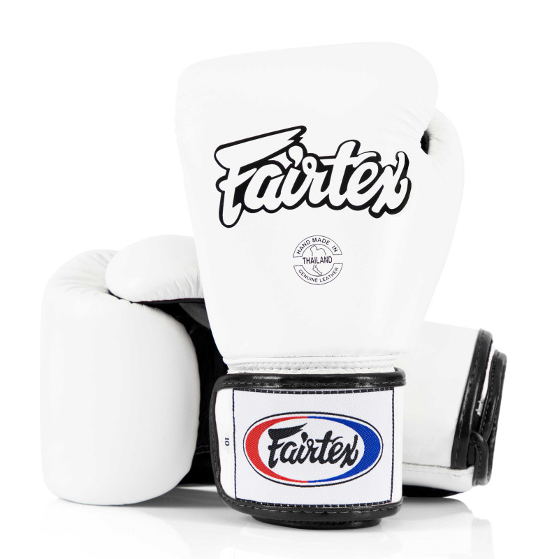 Fairtex BGV8 nyrkkeilyhanskat aitoa nahkaa - Valkoinen