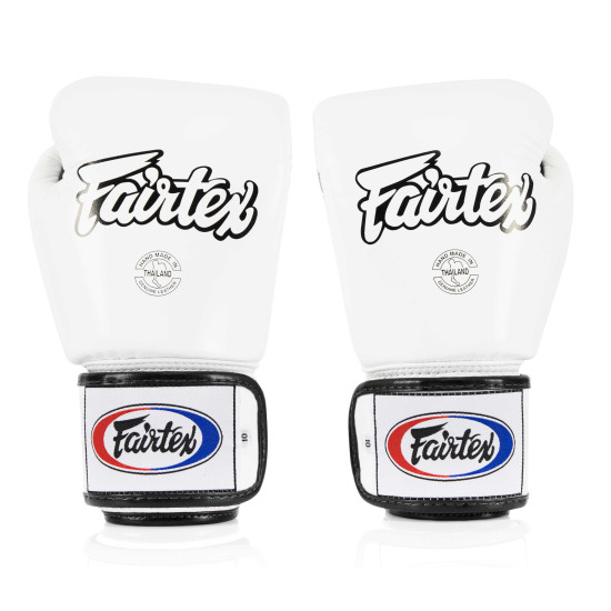 Fairtex BGV8 nyrkkeilyhanskat aitoa nahkaa - Valkoinen