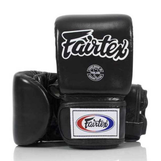 Fairtex TGT6 Black Bag Gloves - Genuine Leather